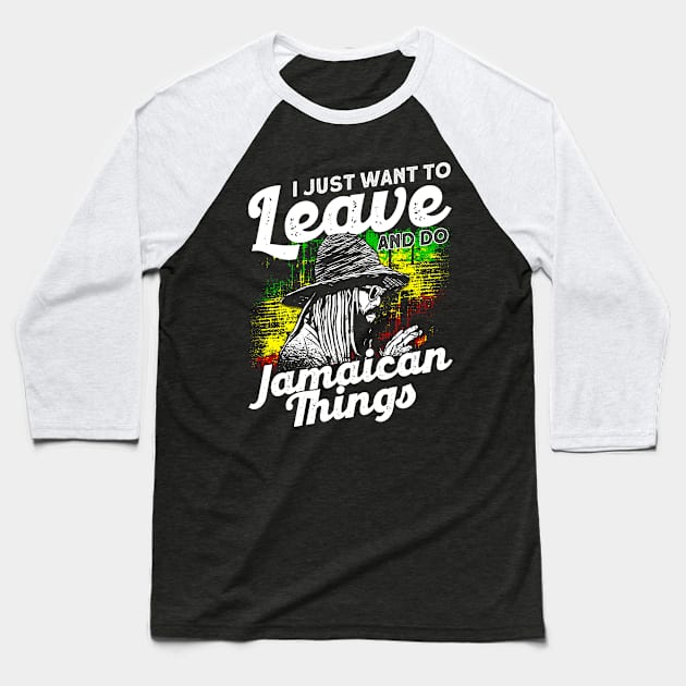 Caribbean Vacation Reggae Jamaica Baseball T-Shirt by Toeffishirts